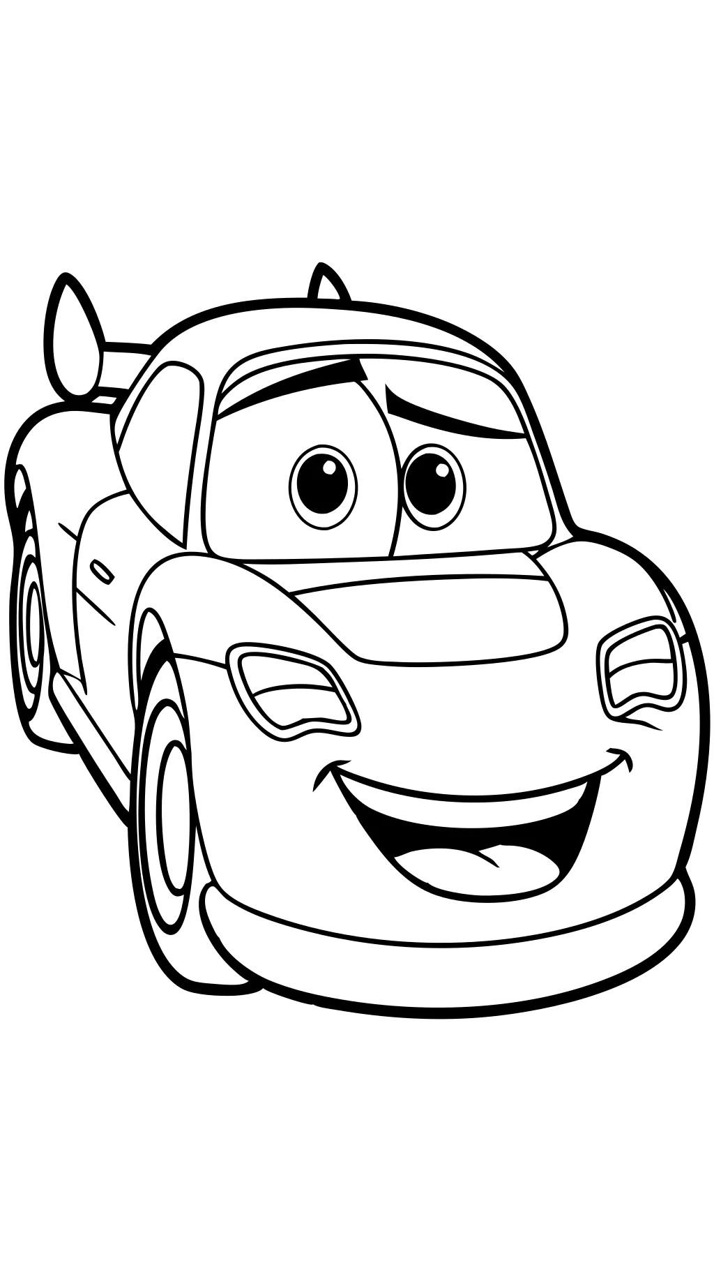 easy lightning mcqueen coloring page